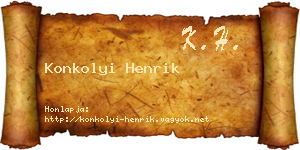 Konkolyi Henrik névjegykártya